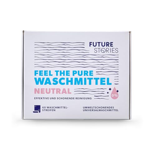 Future Stories Waschmittel-Blätter Laundry Sheets Vollwaschmittel - 60 Wäscheladungen, nachhaltig, vegan, 60er Pack - Neutral
