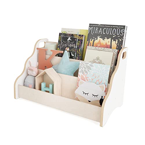 MAMOI® Bücherregal für Kinder, Bücherkiste für kinderzimmer, Book Shelf, Buchregal, Wandregal kinderregal, Kinderbücherregal, Bücherbank aus Holz, Kindermöbel für kleines Kind