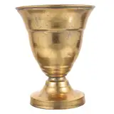 ifundom Alte Eisenvase Elegante Blumeneimer Urne Blumentopf Make-up-pinselhalter Griechische Säulenstatue Urnenpflanzer Gold Griechische Säulenfigur Urnenvase Metall Trockene Vase Trompete