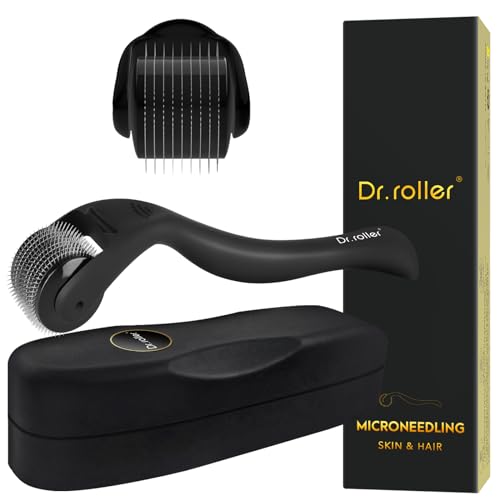Dr.roller Derma Roller 0,25 mm, Bartroller Bartwuchs, Derma Roller Haare Bart Kopfhaut, Microneedling Roller, Derma Roller Beard Roller with 540 Micro Needle Stimulate Beard Hair Growth