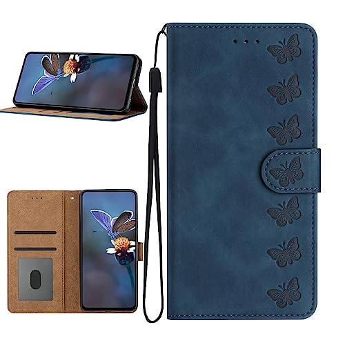 Tivenfezk Nadoli Lederhülle für iPhone 12,Schmetterling Blume PU Handyhülle Brieftasche Book Type Geprägt Tasche mit Magnetverschluss Kartenfächer Ständer Cover