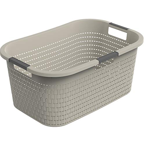 Rotho Country Wäschekorb 40l, Kunststoff (PP) BPA-frei, cappuccino, 40l (58.0 x 38.9 x 25.1 cm), Beige