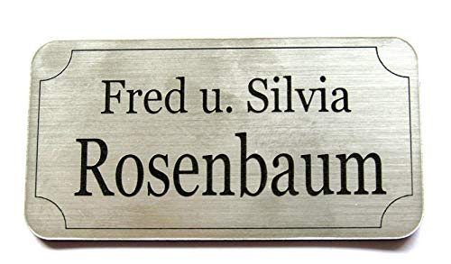 Türschild, Namensschild, Klingelschild,inkl. Wunsch-Gravur, 80 x 40mm