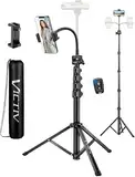 Victiv 197cm Hoch Handy Stativ, Flexibel Overhead Smartphone Stativ, mit 25cm Verstellbarer Schwanenhals, Fernauslöser für Selfies, Aluminium Kamera Phone Tripod für Sony DSLR & iPhone16 15 14 Pro Max