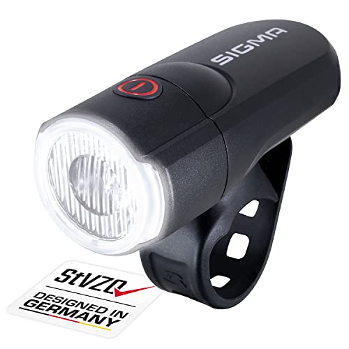 SIGMA Sport - AURA 30 | LED Fahrradlicht 30 Lux | StVZO zugelassenes, batteriebetriebenes Vorderlicht | Farbe: Schwarz