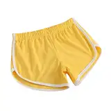 KOG Sport Shorts Damen Locker Pyjamahose Kurz Schlafanzughose Kurz Angebote des Tages Heute Blitzangebote Sexy Yogahose Sporthose Elegant Yoga Shorts Baumwolle Sale Damen Gelb M