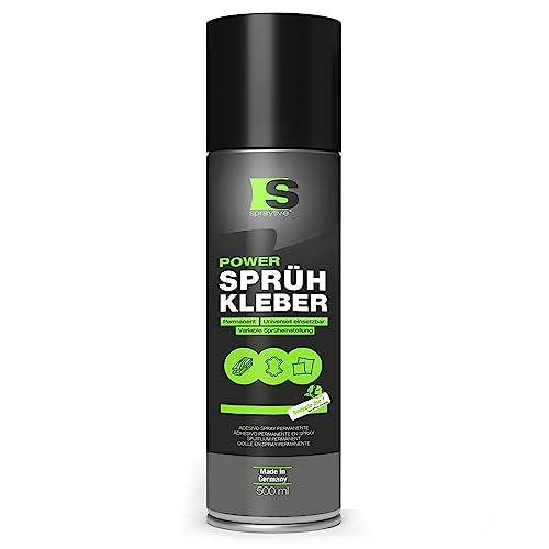 Spraytive 1 x 500ml Power Sprühkleber: Für Textilien, Vlies, Schaumstoff, Leder, Dachhimmel, Teppich, Papier & mehr - Stark permanent haftend mit variabler Sprüheinstellung