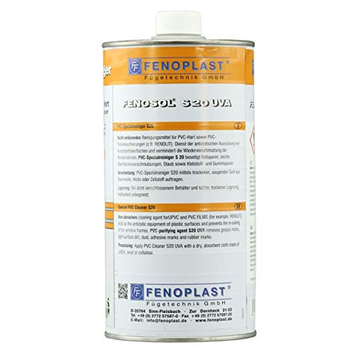 1 Liter FENOSOL S 20 UVA PVC Reiniger/Kunststoffreiniger/Fenster/Möbel