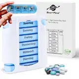 Smart-Planet Tablettenbox - Pillendose 7 Tage 4 Fächer - seniorenfreundliche Pillenbox - 1 Woche Organizer - Medikamentendose für unterwegs - morgens mittags abends nachts