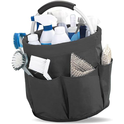 MZSX Zusammenlegbarer Werkzeugkorb, Eimer Werkzeugtaschen, zusammenlegbare Gadget-Taschen für den Garten, strapazierfähiger Gadget-Organisator, Werkzeugtaschen(Schwarz)