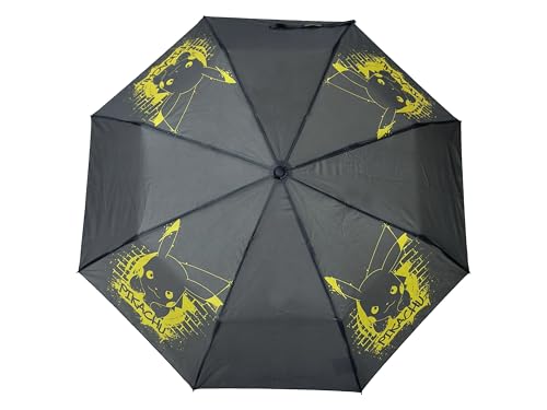CYPBRANDS CyP Brands-Pokémon Regenschirm, faltbar, manuell, 48 cm, Schwarz, offizielles Produkt, Schwarz