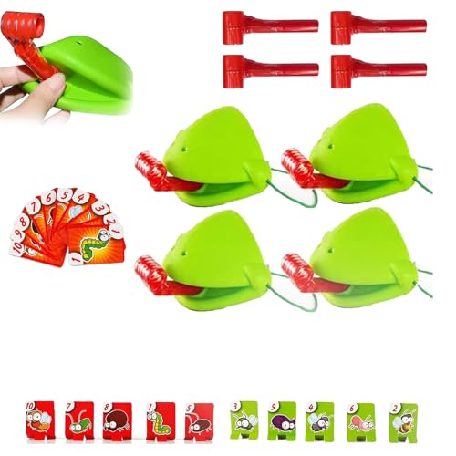 Smilamo Frog Tongue Game, Landscape Frog Game, Frog Mask with Blow Tongue, Licking Lizards Game, Lizard Tongue Game, Frog Face Game (4set)