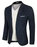 PJ PAUL JONES Sakko Herren Einfarbig Blazer Modern Regular Fit Modern Anzugjacke (Navy Blau, M)