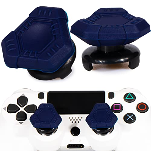 Playrealm FPS Thumbstick Extender &Textur Gummi Silikon Griffabdeckung Thumb Grip Aufsätze 2 Sätze für PS5 Dualsenese & PS4 Controller(UFO Blau)