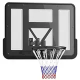 SPORTNOW Basketballkorb mit Rückwand für Outdoor & Indoor, Basketballbrett mit Ø45 cm Stahlkorb und Netz, Wandmontage, Basketball Board für Erwachsene, 110 x 80 x 75 cm, Schwarz