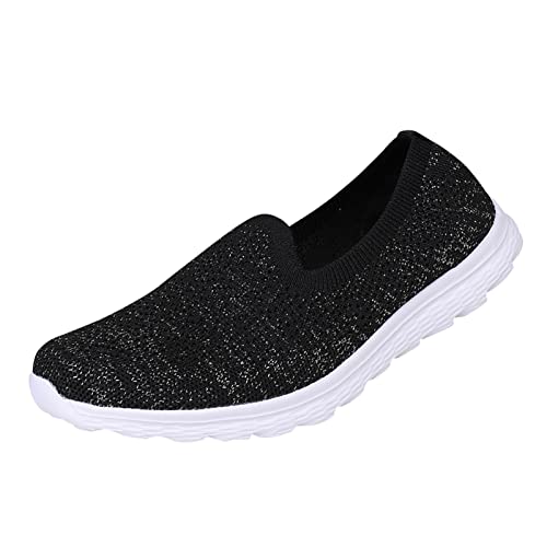 Sneaker High Damen Slip On Sneaker Leichte Atmungsaktiv Sportschuhe Turnschuhe Bequem Freizeitschuhe Walking Schuhe Outdoor Fitness Sneaker Damen Leder Schwarz Sportschuhe Socken Sneaker Socken Herr