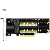 GLOTRENDS PA21 2 Ports M.2 NVMe zu PCIe 4.0 X8 Adapter ohne PCIe Bifurcation Funktion, unterstützt 22110/2280/2260/2242/2230 Größe