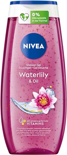 NIVEA Waterlily & Oil Duschgel (250 ml), pH-hautneutrale Pflegedusche mit frischem Duft nach Wasserlilie, verwöhnende Dusche mit pflegenden Ölperlen