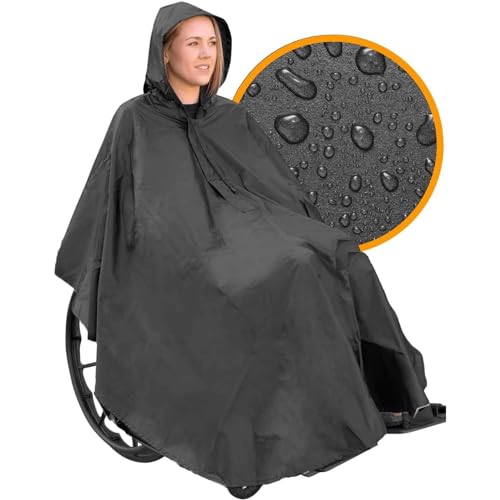 OrtoPrime Rollstuhl-Regencape - Wasserdichter Rollstuhl-Sack - Regenponcho für Rollstühle - Rollstuhl-Überzug - Rollstuhl-Zubehör