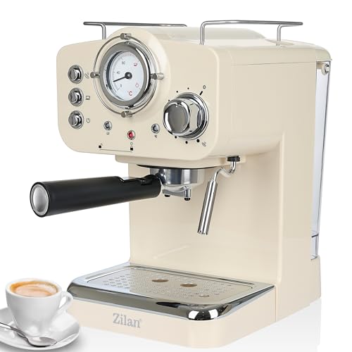 Zilan Espressomaschine Siebträger mit Milchaufschäumer | 15 Bar | Siebträgermaschine | Cappuccino Maschine | Siebträger Kaffeemaschine | Espresso Maschine | Cappuccino Maschine | Kaffee Maschine