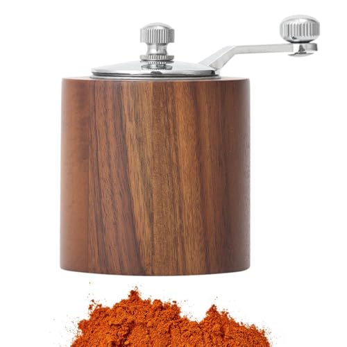Vitsrisea Holzmühle Set - Handheld Pfefferschleife Mit Kurbelgriff, Verstellbarer Schleifpegel | Mühle Für Kreuzkümmel, Kaffeebohnen, Sesam, Frische Gewürzmühle, Küchenutensilien Zum Kochen