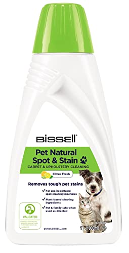 BISSELL® PET Natural Spot & Stain® Lösung | 1L | für tragbare Teppichreiniger | Citrusduft, Black