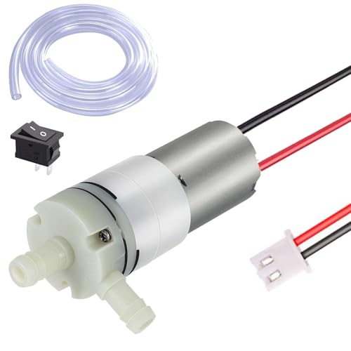 RUNCCI-YUN Aquarium wasserpumpe mini,6V-12V Micro Motorpumpe, Wasserkühlpumpe selbstansaugend 370 DC 12 V Mini Wasser Saugpumpe,Membranpumpe Geräuscharm,für Tee Maschine Aquarium Wasserspender