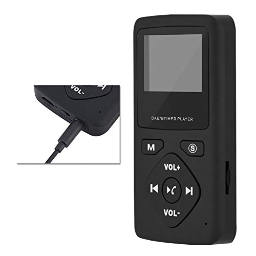 Tragbares DAB DAB+-Radio, Bluetooth-MP3-Player mit tragbarem DAB DAB+-Taschen-Digitalradio-Empfänger-Kopfhörer-Unterstützungs-TF-Karten-Digitalempfänger-Tasche für Wandern, Sport im Freien