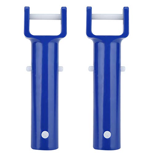 AUNMAS 2 Stück Schwimmbad-Clip-Griff, 14,5 * 5 cm Blau V Form Clip Bürstenkopf Griff Schwimmbad-Zubehör