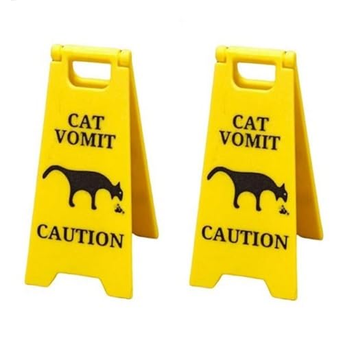 Cat Vomit Sign, Dog Vomit Sign, 2 Stück Cat Dog Vomit Sign, Katzen Kotzschild, Cat/Dog Vomit Sign, Schild „Katzenkotze", Schild Mit Katzenkotze, Prank Geschenk für Katzen Hundeliebhaber