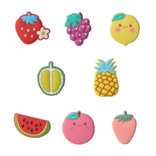 ERBO 3D Kühlschrank Magnet, 8 Stück Frucht Kühlschrankmagnete, Silikon 3D Früchte Magnete, Magnete Kinder Kühlschrank, Geeignet für Whiteboard Vorschulunterricht, Zuhause, Klassenzimmer