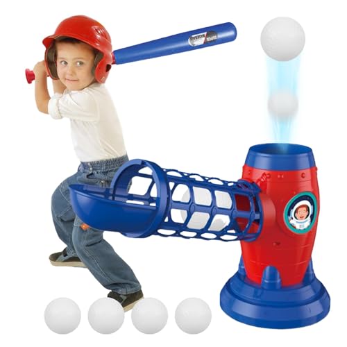 Generisch Baseball Pitching Machine, Youth Automatic Baseball Launchér, Baseball Pitching Machines with Baseball Bat and 5 Balls, Baseball Launchér Enhancing Your Practice,