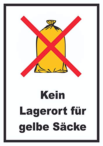 HB-Druck Kein Lagerort für Gelbe Säcke Schild A4 (210x297mm)