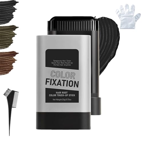 Swarous Long Lasting Hair Color Stick,Waterproof And Sweat-Proof Hair Dye Stick,2-In-1 Instant Hair Color Sticks With Built-In Comb,Gray Hairs Coverage, Quick Touch-Up (Black)