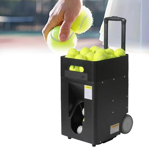 WBYDYS Tragbare Tennisballmaschine, 50-Ball-Tennisballmaschine, intelligente automatische Ballwurfmaschine, mit Fernbedienungs-APP, Einstellbarer Startwinkel, für Anfänger-Solo-Trainingssportarten