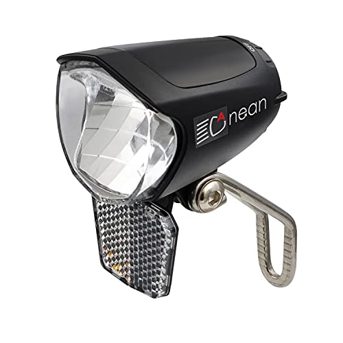 nean LED 70 LUX Dynamo Fahrradlicht mit Lichtautomatik Standlicht und StVZO, Fahrradlampe, Fahrrad Frontlicht, Fahrradleuchte vorne, Scheinwerfer mit Aluminium-Kühlplatte, schwarz