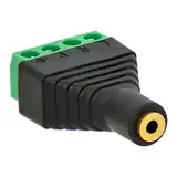 1x Klinken Buchse 2,5mm Adapter > Terminal Block 4-Pin Schraub Klemmen Vergoldet