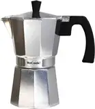 WECOOK! Paola Espressomaschine für die Herdplatte, Espressokocher, Italienischen Kaffee, Moka-Kanne Kaffeebereiter Aluminium, 3 Tassen, Silikondichtung, Sicherheitsventil, Vitrokeramik, Gas