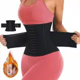 JXCTNNU Bauchweggürtel Gürtel Verstellbarer Taille Cincher Taillenmieder für Fitnesstraining Damen Herren Figurformend Abnehmen Waisttrainer Taillenformer (Schwarz, S (48-56kg))