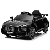 Bonnlo Mercedes-Benz AMG GTR Kinder Elektroauto, 12V 4.5Ah Doppelmotor mit 2.4G Fernbedienung, Auto Spielzeug, Elektrofahrzeuge, ferngesteuertes Auto ab 3 Jahre, Schwarz