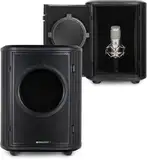 Pronomic MP-360 Mikrofon Isolationsbox - Mobiler Schallschutz mit zweischichtigem Popfilter – Popschutz Micscreen und Schallabsorbierende Gesangskabine - Perfekt für Studio oder Podcast - Vocal booth