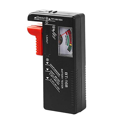 WUJUN Analoger Batterietester Multi Size Batterieprüfer für AA AAA C D 9V 1,5V Knopfzellenbatterien (benötigt keine Batterie für den Betrieb) (1)