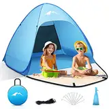 Purebox Pop Up Strandmuschel, tragbares Strandzelt - UV-Schutz 50+, 1-3 Personen/2-4 Personen Modelle, Dual Zip Design, leichtes Garten Grill Wanderzelt für die Familie