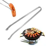 DANNEEFORSU7 Grillzange Edelstahl mit Rädchen, Grillzange Drehbar, BBQ Würstchen Wendezange, BBQ Sausage Turning Tongs Lange Küchenzange Grillzange for Cooking, Küchenhelfer für Camping-Kochzubehör