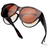 Face Shadow Polarisierte Überzieh Sonnenbrille Damen UV-Schutz Überbrille für Brillenträger Ultra Leicht Fit-Over Brille