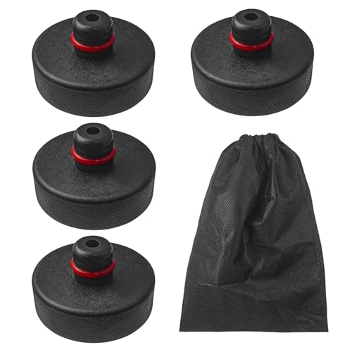 TTQiAnJ 4 Stück Jack Pod Adapter Zubehör,Werkzeug Zubehör für Tesla-Fahrzeuge,Wagenheber Gummiauflage für Tesla Model 3/Y/S/X mit Aufbewahrungstasche,Schwarz