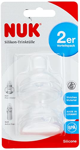 NUK First Choice Soft-Trinktülle, kombinierbar mit allen Flaschen, 6-18 Monate, 2 Stück