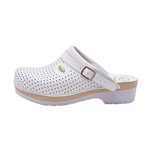 Scholl Unisex Clog SUPERCOMFORT Schuh für Medizinisches Fachpersonal, Bianco, 37 EU