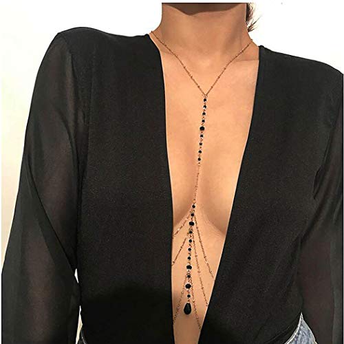 Yean Boho Kristall Körperkette Gold Bikini Taillenketten Strand Körperkette für Damen