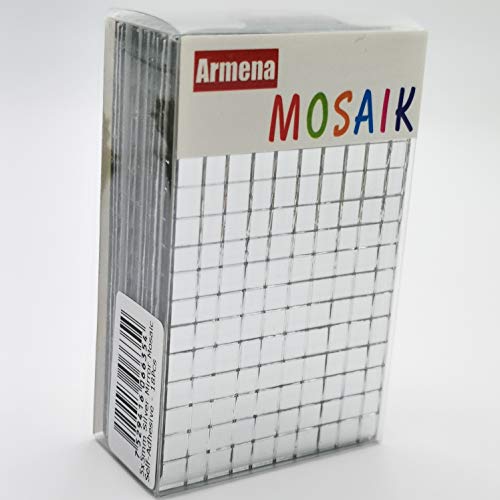 Armena Spiegel Glasmosaik für Kunst und Kraft selbstklebendes Mosaik 5x5mm Stärke 1.5mm 18 Matte 2880 Stück